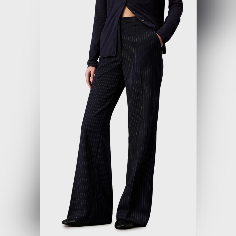 Calvin Klein pinstripe wide leg slacks ~ sz 16